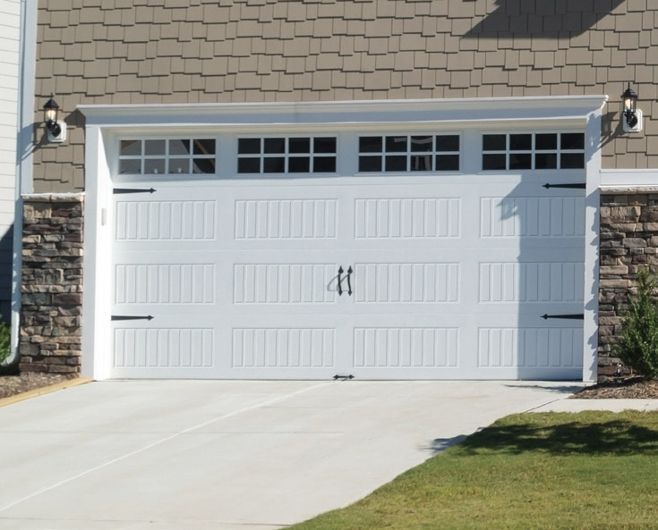 Long panel Carriage residential garage doors